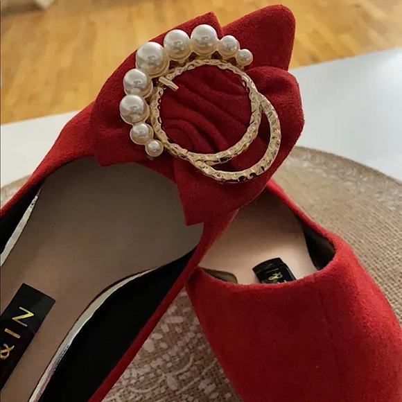 Red Velvet Pumps - Picture 3 of 5